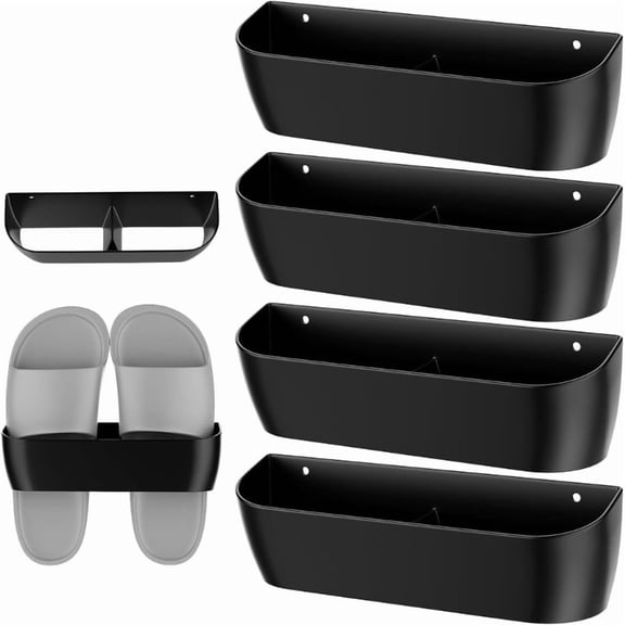 Wall Mount Shoe Shelf Organizers Vertical Space Optimizers With Screw Adhesive Set Durable ABS Plastic Construction