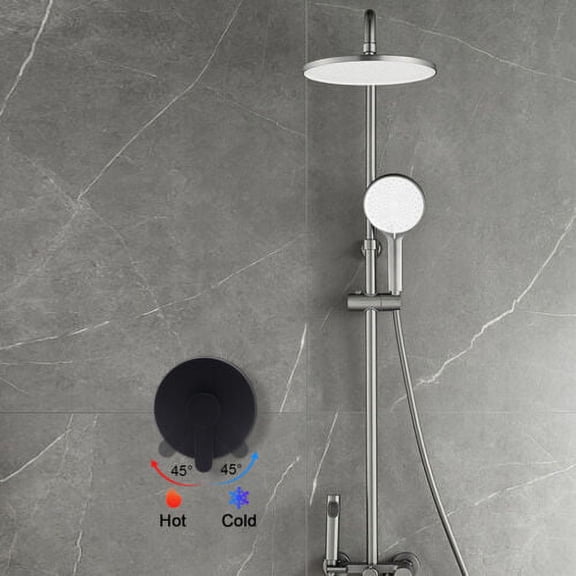 Wall Mount Shower Faucet Control Valve Bath Mixer Bathroom Water Tap Hot +Cold
