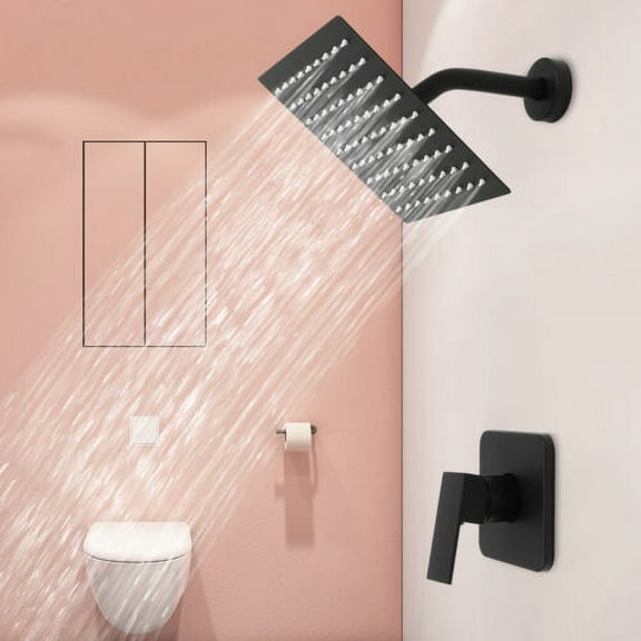 Wall Mount Shower Faucet Control Valve Bath Mixer Bathroom Water Tap Hot Cold