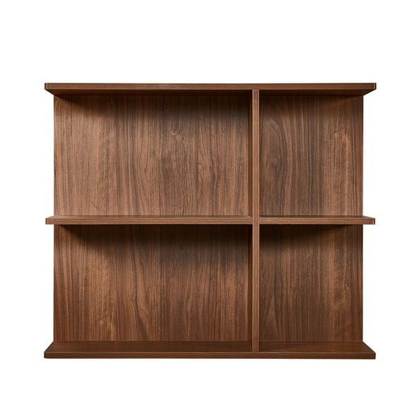 Wall Mount Side Cabinet Open Panel Brown Walnut L 36 in x H 29.9 in x D 11.8 in