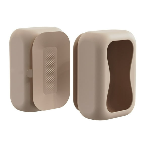 Wall Mount Silicone Tissue Holder - Space Saving Rectangle Paper Container for Bedroom, Kitchen and Vehicle Interior Organization - Brown