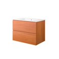 thumbnail image 1 of Wall Mount Sink Vanity Cabinet, Cherry White, Melamine Wood , Hotel Bedroom Bathroom, Modern Contemporary HB34107, 1 of 9