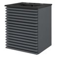 thumbnail image 1 of Wall Mount Sink Vanity Cabinet, Grey Gray Black, Wood, Mid Century Hotel Bedroom Bathroom, Modern Contemporary HB33664, 1 of 9