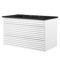 thumbnail image 1 of Wall Mount Sink Vanity Cabinet, White Black, Wood, Mid Century Hotel Bedroom Bathroom, Modern Contemporary HB33675, 1 of 9