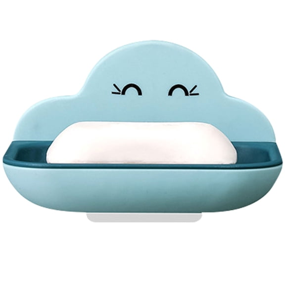 Wall Mount Soap Dish with Drainage Holes, Punch-Free PP Plastic Soap Saver Rack, Non-Slip Soap Holder for Bathroom, Kitchen, Shower, Keeps Soap Dry, Easy Clean Design