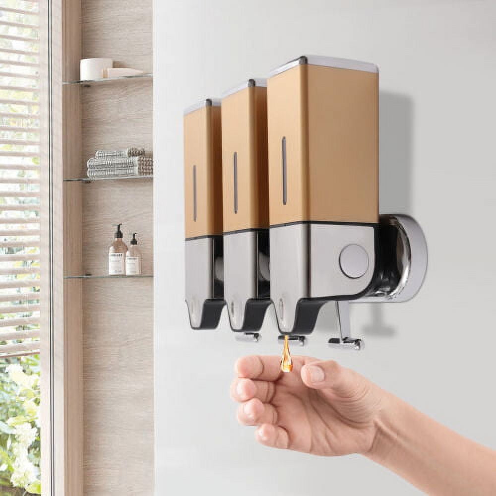 Wall-Mount Soap Dispenser Bathroom Shower Shampoo Lotion Container ...