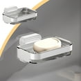thumbnail image 1 of Wall Mount Soap Holder Plastic Bathroom Storage Rack with Drainage for Shower Sink Kitchen 1-Pack, 1 of 6