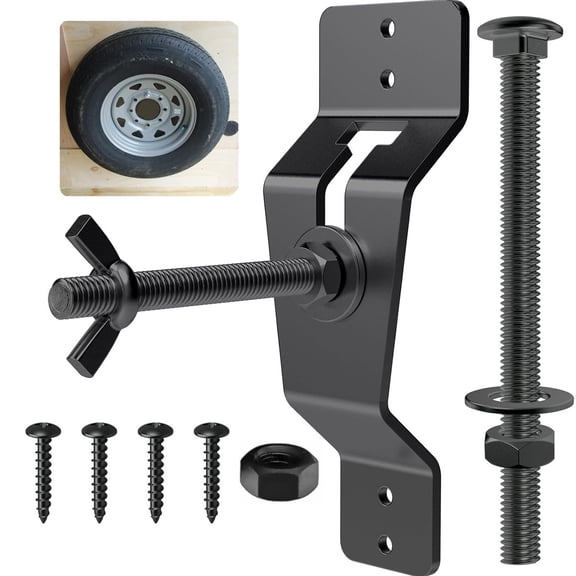 Wall Mount Spare Tire Carrier Mount for Trailer Spare Tire Mount for Utility Trailer Enclosed Trailer Accessories Spare Tire Holder, Wheel Bracket Rack for Enclosed Trailer(Black)