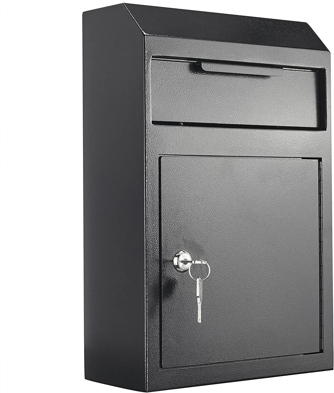 Secure Iron Mailboxes Mailbox Post Lockable Wall Mount Mailbox, Vintage Iron Secure Mail Drop ...