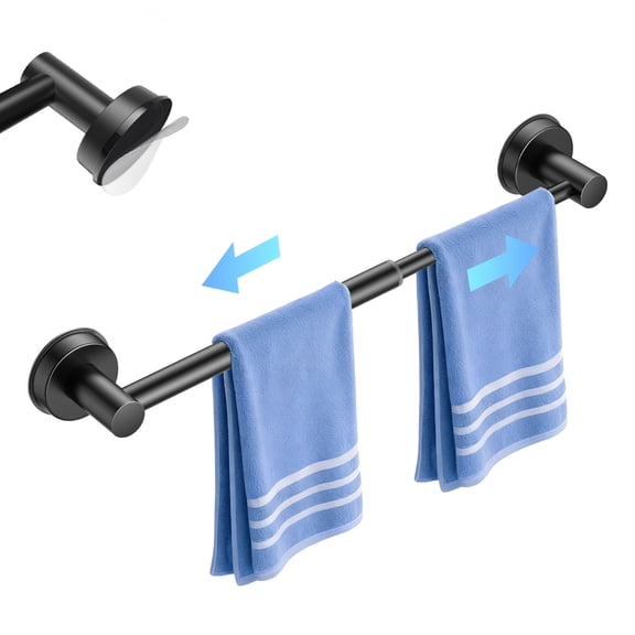 Adjustable Suction Cup Towel Bar for Bathroom Wall,14.6Inch~24 Inch Towel Racks for Bathroom, SUS304 Stainless Steel Bathroom Towel Holder
