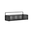 thumbnail image 1 of Wall Mount Storage Basket,Easy Clean Metal Grid Hanging Shelf for Office Kitchen Entryway,Black, 1 of 6