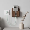 thumbnail image 1 of Wall Mount Storage Caddy,Peach Wood Grain Plastic No Drill Remote Control Organizer with Built in Phone Slot,Space saving Wall Pouch for Bedroom Bedside Living Room Sofa Side Small Item Sorting, 1 of 7