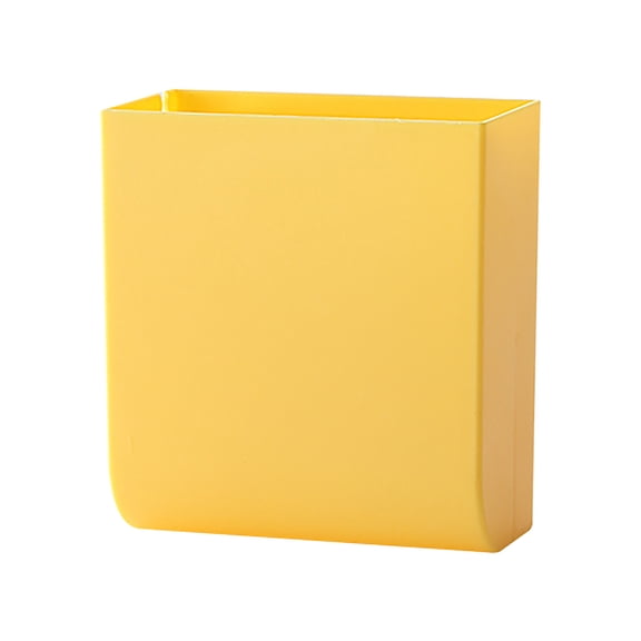 Wall Mount Storage Rack with Adhesive, No Drill Organizer for Phone Remote Accessories, Compact Home Wall Holder (Yellow)