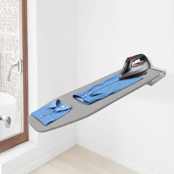 Wall Mount Swivel Ironing Board 160 Degree Rotatable 39.3"12", Space Saving Laundry Iron Table with Power Cord Holder for Home Laundry Room