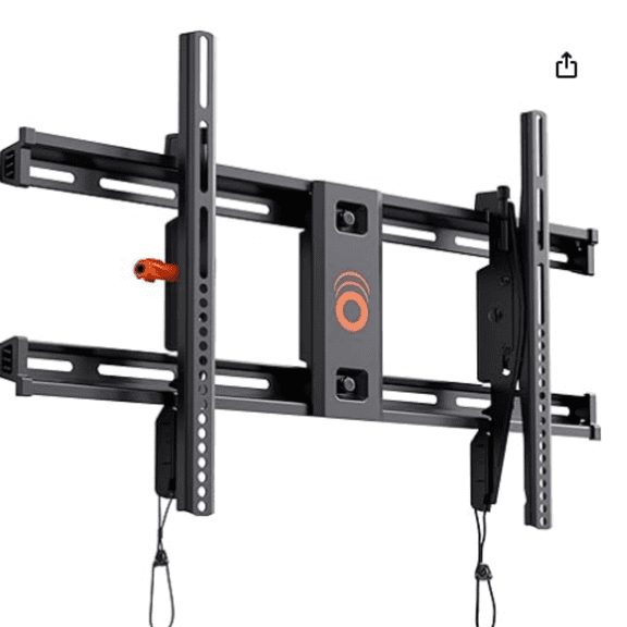 Wall Mount TV Bracket for TVs Up to 90" - Low Profile Design Tilts to Eliminate Glare - Includes Drilling Template & Can Be Leveled After Install