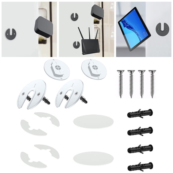 Wall Mount Tablet Bracket Notebook Back Storage Bracket Universal Adjustable 90 Degrees Rotatable, for Laptop Ph , White