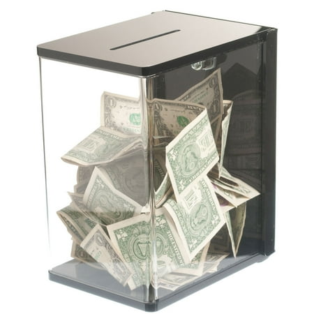 Wall Mount Tip Box - 6W x 10H x 8D - Clear - Toke Box - Tip Jar