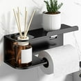 thumbnail image 1 of Wall Mount Toilet Paper Holder with Shelf | Alloy Bathroom Storage Organizer for Wipes & Toiletries | Space Saving Design for Home & Commercial Use, 1 of 7