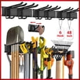 thumbnail image 1 of Garage Tool Storage Rack,ENJOYWOOD 48 inch Wall Mount Garage Tool Organizer With 6 Adjustable Hooks and 3 Rails,Heavy-Duty Garden Tool Rack,Holds Up to 350 lbs, 1 of 9