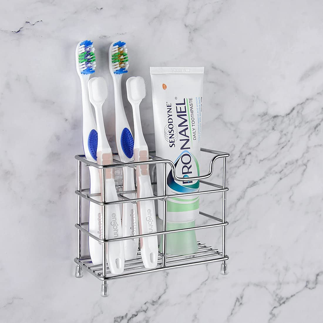 Wall Mount Toothbrush Holder for Bathroom, Stainless Steel Tooth Brush ...