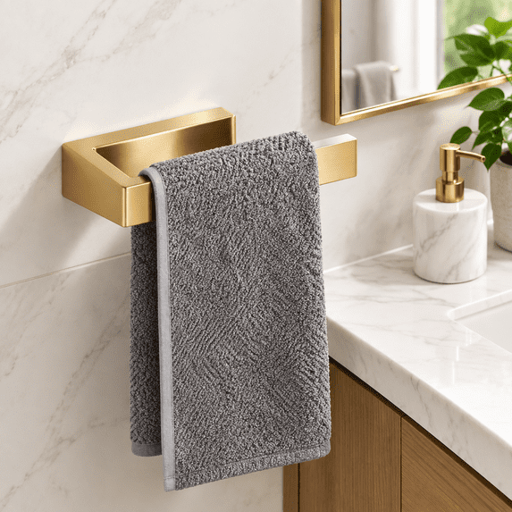 Wall Tech Rack Wall Mount Towel Holder Stainless Steel Bathroom Bar Drill-mounted ...