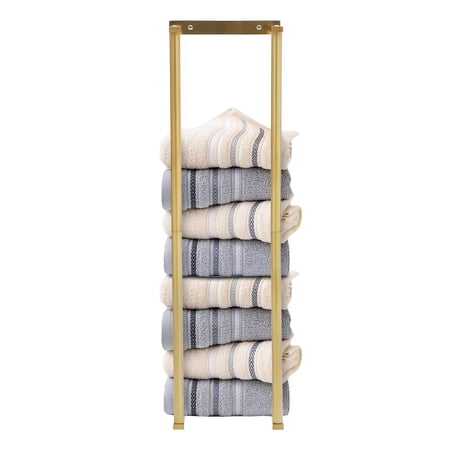 Wall Mount Towel Rack Stand Bathroom Gold 7.95*6.1*28.74"
