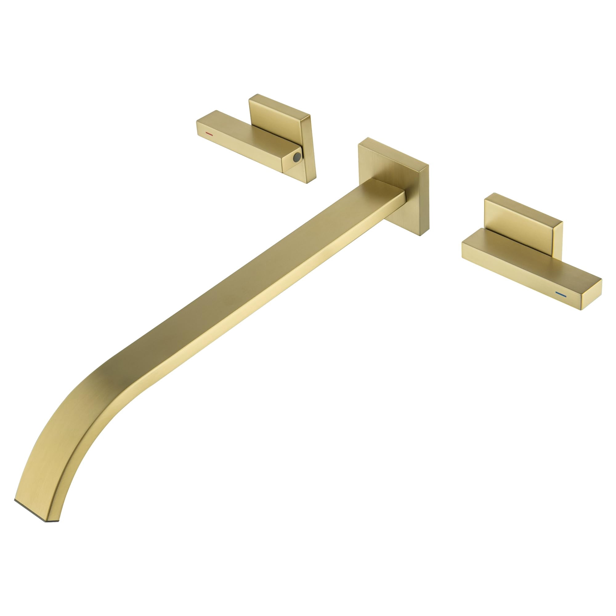 Wall Mount Tub Filler Brushed Gold Bathtub Faucet