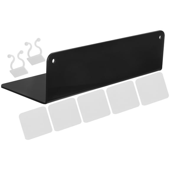 Floating Wall Mount TV Shelf with Storage Rack and Display Shelves for Speakers, Wall-Mounted Entertainment Center