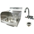 thumbnail image 1 of Wall Mount Type 304 Series Stainless Steel Hand Sink, Double Side Splash and Faucet, 1 of 8