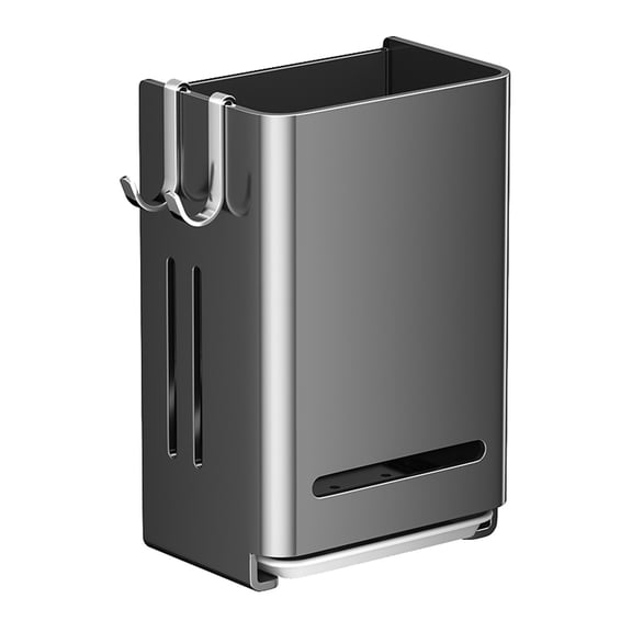 Wall Mount Utensil Holder Steel Material Hanging Storage Organizer with Hooks Chopstick Cutlery Silverware Towel Kitchen Rack