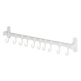 thumbnail image 1 of Wall Mount Utensil Rail Rack Easy Sliding Space Aluminum Kitchen Rail with Hooks for Cookware Spoons, 1 of 14
