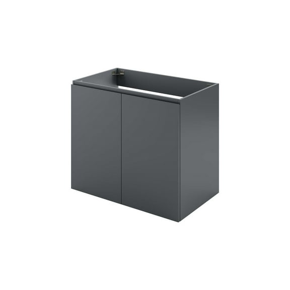 Wall Mount Vanity Cabinet (Sink not included), Grey Gray, Melamine Wood , Hotel Bedroom Bathroom, Modern Contemporary HB33815