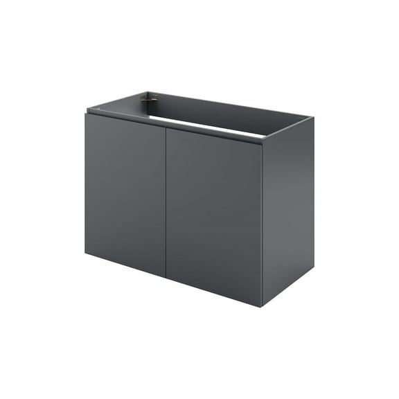 Wall Mount Vanity Cabinet (Sink not included), Grey Gray, Melamine Wood , Hotel Bedroom Bathroom, Modern Contemporary HB33817