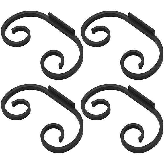 Wall Mount Wine Glass Rack Set of 4, Wall Mounted Spiral Metal Wine Glass Holder, No Drill or Screw Mounting, Black Aluminum Alloy Racks for 2 Glasses Each for Home Bar Cabinet