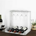 thumbnail image 1 of Wall Mount Wine Rack w/ Glass Holder & Storage Shelf Organizer Home Decor Gray, 1 of 7