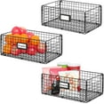 thumbnail image 1 of Wall Mount Wire Basket for Organizing, X-cosrack Cabinet Pantry Basket Mesh Bin with Handles for Kitchen Bathroom Laundry Patent Design - 3 Pack -16" x 9" X 6", 1 of 8