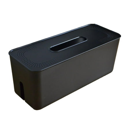 Wall Mount Wire Storage Case, Cable Cord Organizer Box, Wire Hide Case Container, Wire Tidy Organization Protection Boxes Black