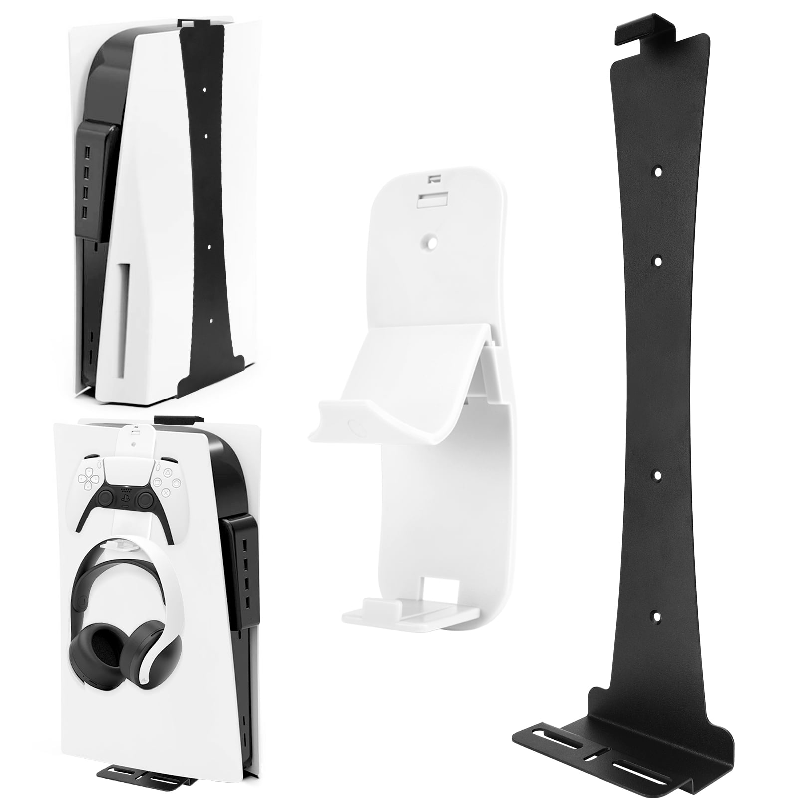 Wall Mount Kit for PS5 Slim 2023 (Disc and Digital Edition), Wall Mount  Stand with 2 Removable Controller Holder, Upgraded Floating PS5 Wall Mount