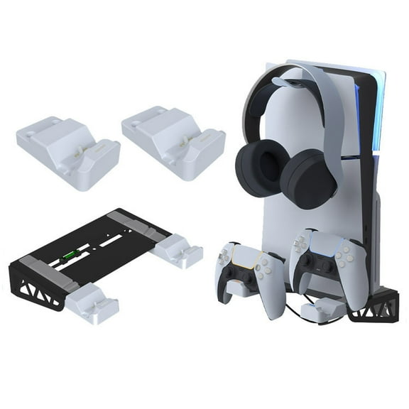 Wall Mount with Charging Station for PS5 Slim Disc & Digital Version,PS5 Slim Accessories with Headset Holder