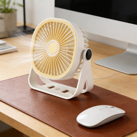 Wall Mountable 360 Degree Rotation, 1 Count Desktop Desk Fan, 3 Speed USB Mini Cooler, for Campus Office Bedroom Comfort