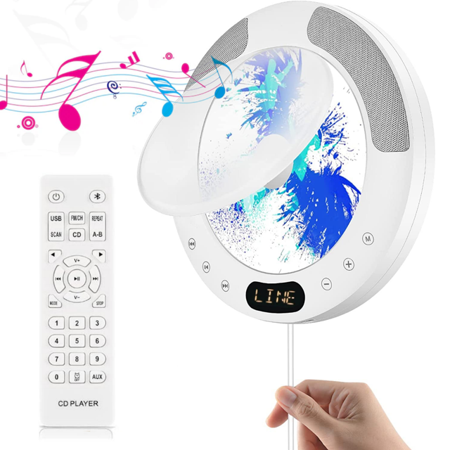 Wall Mountable Bluetooth CD Player, Annular CD Music Player with