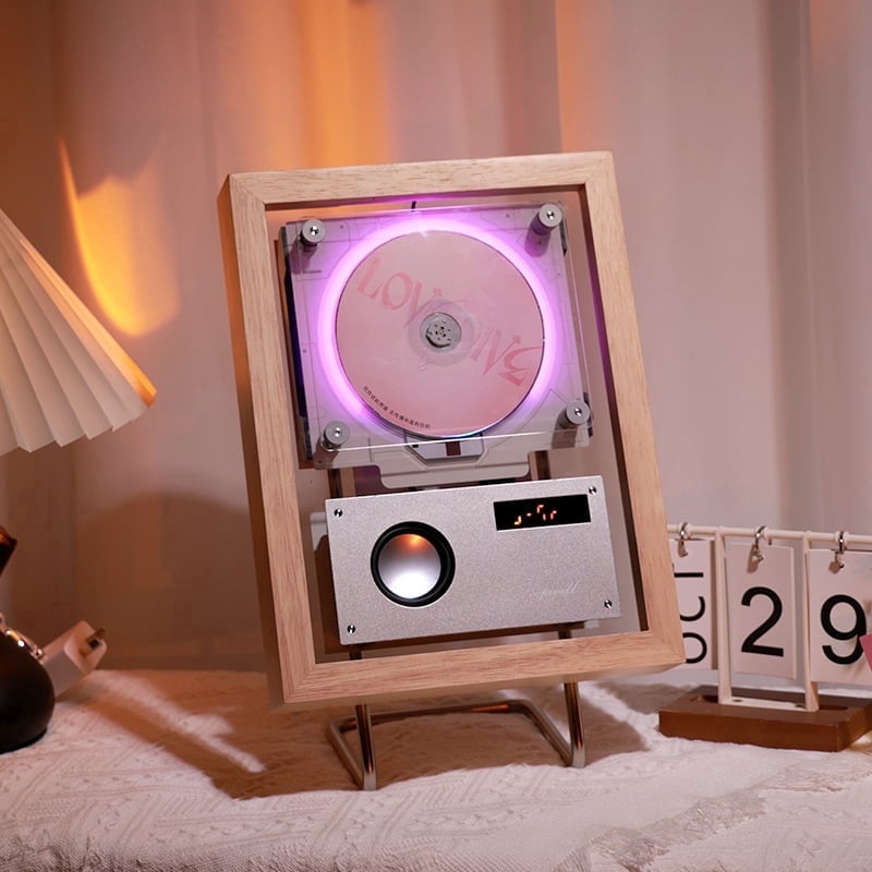 Wall Mountable CD Player, Music Frame Cd Player, Include CD, USB, FM, Two-Way Bluetooth 5.1, and AUX Modes, for Home/Corridor/Office/Wall Decor,Silver