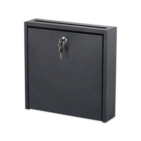 Wall-Mountable Interoffice Mailbox 12w x 3d x 12h, Black
