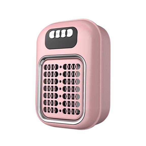 Wall Mountable Mini Space Heater, Tip Over Overheat Protection Thermostat Wide Angle Silent Airflow Layout, Adjustable Warm Air Blower for Office Bedroom Small Room Supplementary Heating Use