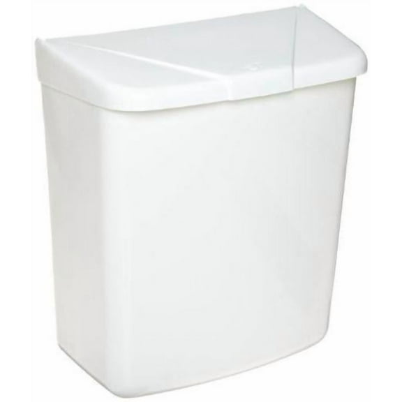 Wall Mountable Sanitary Napkin Receptacle Plastic, White Part No. 1100