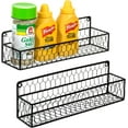 thumbnail image 1 of Wall Mountable Spice Rack Shelf Organizer, 12-Inch Black Chicken Wire Hanging Kitchen Seasoning Condiment Storage Display Rack, Set of 2, 1 of 3