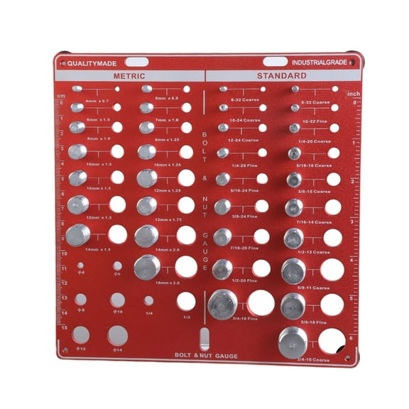 Wall Mountable Thread Checker Gauge for Quick Easy Sorting Home Profession Use Bolt Identification with Drill Bit Gauge