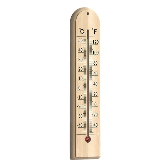 Wall Mountable Wooden Temperature Gauge Accurate -40℃ to 50℃ with Safe Kerosene Solution Large Display Area for Easy Installation
