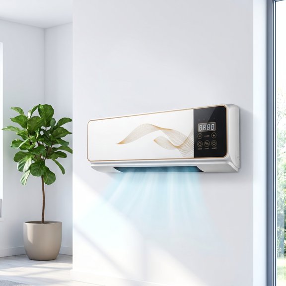 Wall Mounted 2 In 1 Heater Fan All Season Heating Cooling Space Saving Climate Control Appliance, Multi Mode Temperature Adjustment System, For Bedroom Living Room Office Bathroom Year Round Use