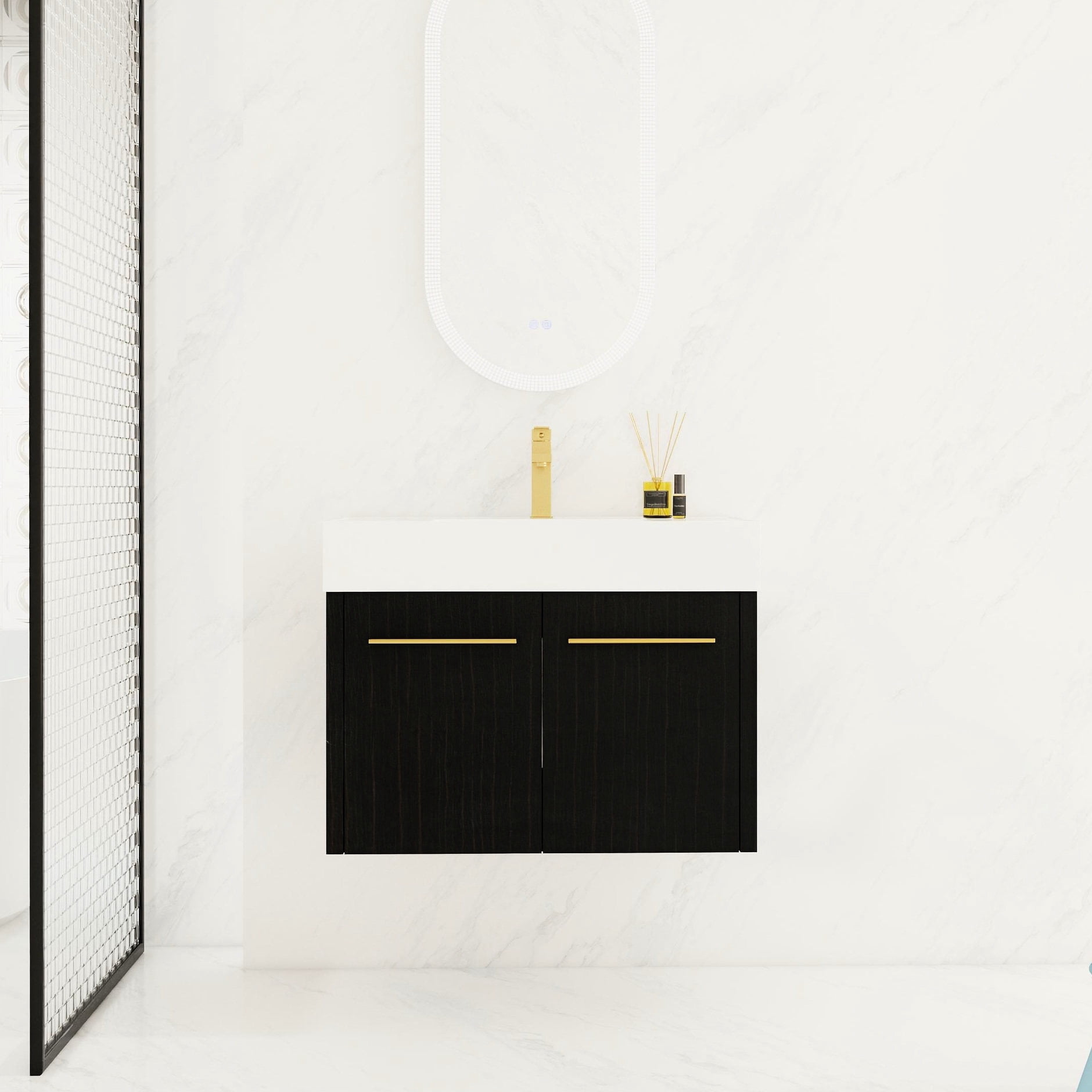 Photo inspiration: Wall Mounted 30 Inch Bathroom Vanity Store Bathroom Items In Photo Inspiration